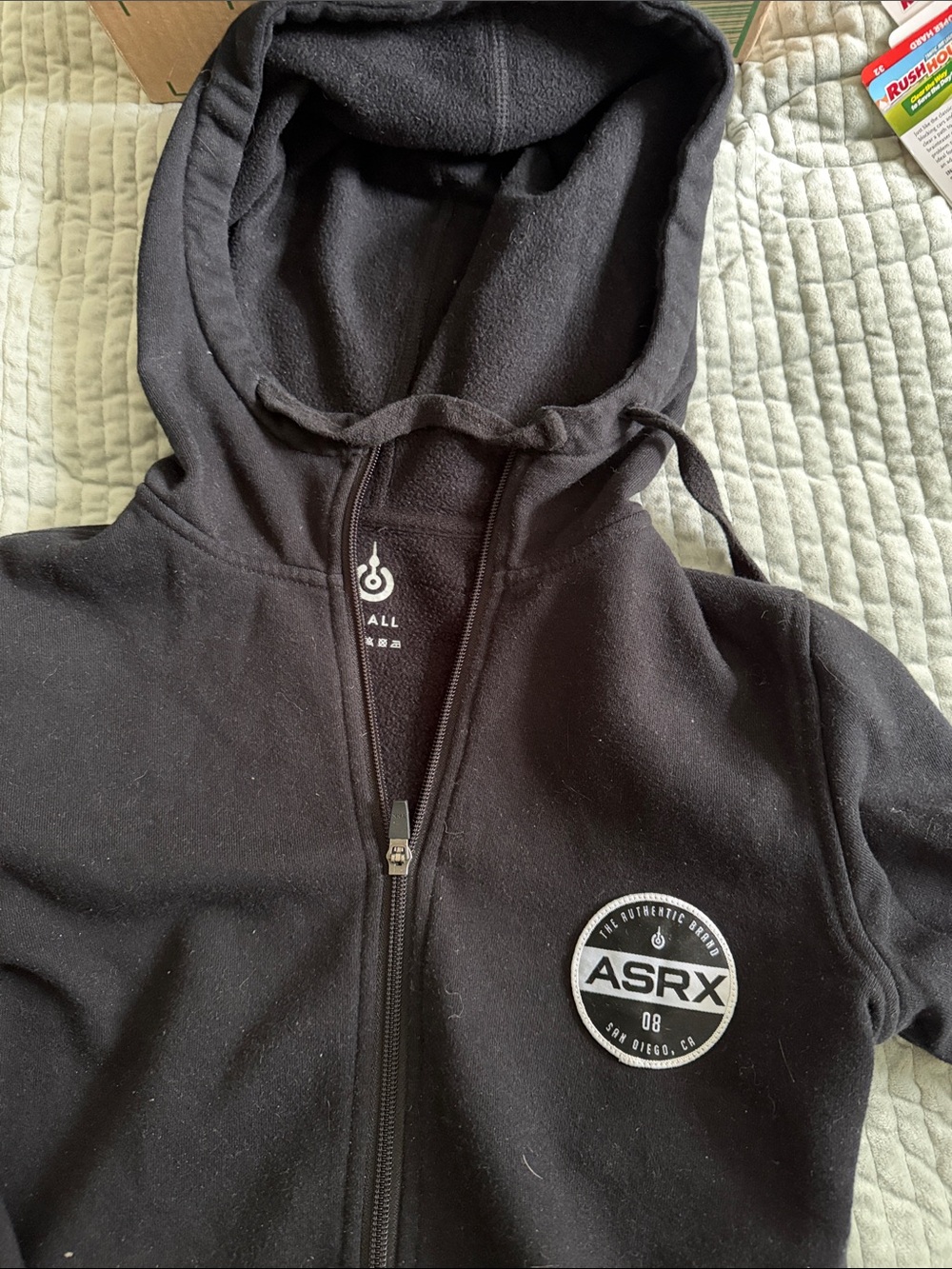 Women's Black Full-Zip Hoodie with Crossfit Logo Patch